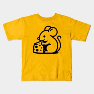 Mouse Eating Cheese Kids T-Shirt